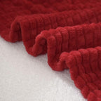 Puncuntex Fleece Throw Blanket Red 108"×90" with Square Grid Design - Image 5