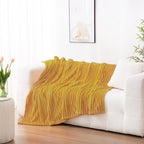 Mustard Yellow Fleece Throw Blanket 60”×80” for Couch Sofa Livingroom - Image 2