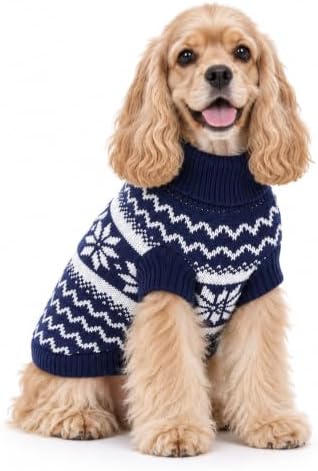 Dog Sweater for Medium Dogs Girl Boy Winter, Dog Clothes, Blue, L by Retreon-DogClothingCollection