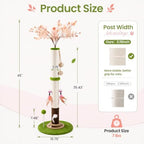 Flower Cat Scratching Post, 45 Inch Scratching Post for Indoor Cat Adults - Image 2