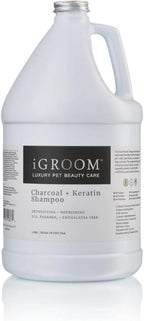 iGroom Charcoal Keratin Dog Shampoo, Luxury Pet Beauty Care, Protect Coat and Skin, Detoxifies with Charcoal, Made in USA, Gallon