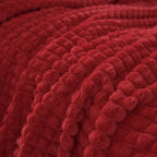 Puncuntex Fleece Throw Blanket Red 50"×70" with Square Grid Design - Image 7