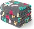 Luciphia 1 Pack 3 Blankets Fluffy Premium Fleece Pet Blanket Flannel Paw Printed Throw for Dog Cat(Large 41x31'', Grey) by luciphia