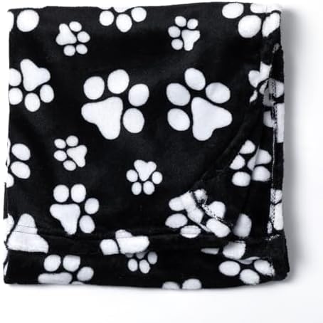 Pet Dog Cat Blanket Ultra Soft Cozy Fleece Paw Print Design Machine Washable Durable for Crates Beds Sofas Travel (Argyle Paws, Large) - Image 7