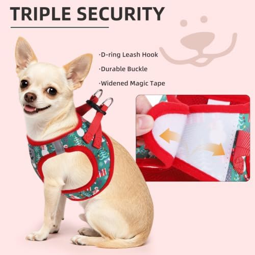 PUPTECK Christmas Dog Harness, Collar and Leash Set No Pull for Small Sized - Image 5