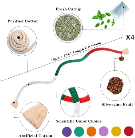 Cat Toys 21PCS Mix Catnip Chew Rope Silvervine Stick for Indoor Cat - Image 2