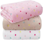 LINENLUX Dog Blankets 3-Pack, Super Soft Fluffy Fleece Pet Throw Warm by LINENLUX