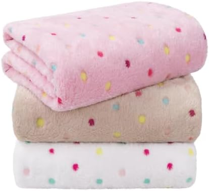 LINENLUX Dog Blankets 3-Pack, Super Soft Fluffy Fleece Pet Throw Warm by LINENLUX