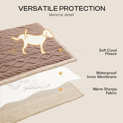 Luciphia Waterproof Dog Blanket, Reversible Sherpa Fleece for Couch Cover - Image 3