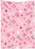 Personalized Puppy Name Blanket, Custom Dog Paw Name Truck Blankets, Gift for Girls Personalized Puppy Name Lover, 30"x40" Soft Lightweight Plush Throw Blanket for Couch Bed Sofa Decoration by JUNYI