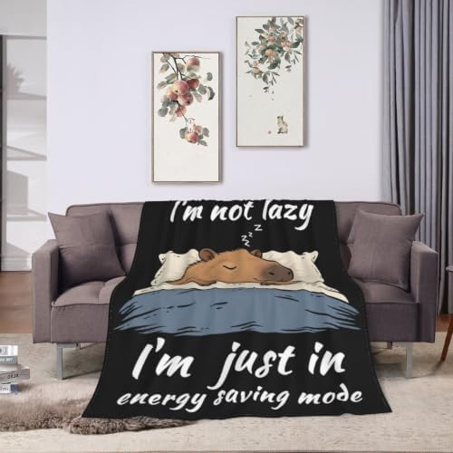 Sleepy Capybara Blanket Throw Gift for Girls Women 80"X60" - Image 3