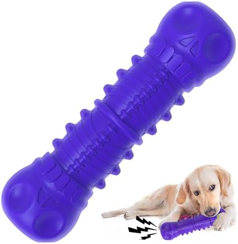 ZIKATON Dog Squeaky Toys for Aggressive Chewers, Durable Chew Toys for Large Medium Breed Dog, Dog Toys, Tough Durable Dogs Toys with Natural Rubber by CreateEnjoymentToMyDogCat