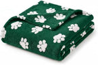 Horaldaily Christmas Green Dog Paw Shape 3D Textured Throw Blanket 50x60 - Image 4