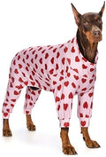 Dog Pajamas Lightweight Dog Onesies Soft Stretchy Tiny Outfit Clothes for Small Medium Large Puppy Pjs Clothes Doggie Cat Pet Boys Girls Outfit (Medium (10-20lb), Red Heart) by WelcometothePAWPRINTPAL
