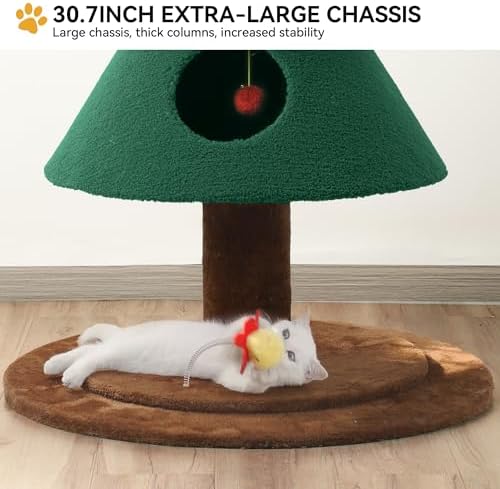 YITAHOME 60 in Christmas Cat Tree with 2 Large Condos - Image 6