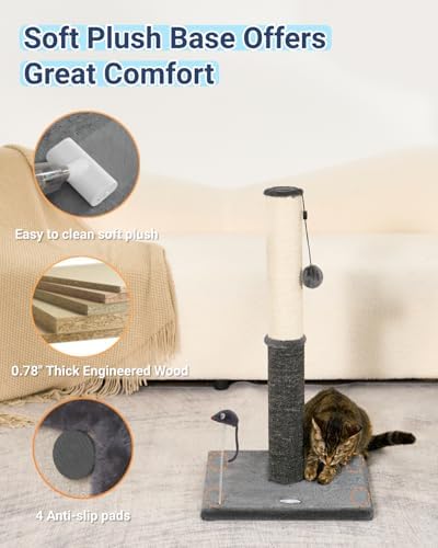 Happi N Pets Tall Cat Scratching Post, Large Cat Scratchers for Indoor Cats - Image 6