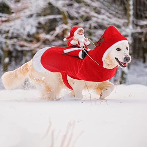 BWOGUE Santa Dog Costume, XX-Large Dog Christmas Outfit, Riding Pet Clothes - Image 4