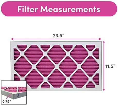 12x24x1 Air Filter (6-Pack) | Made in the USA | Color Changing | Remove Cat and Dog Odor | MERV 8 for Pet Hair Dander and Dust | 11.5"x23.5"x0.75" Exact Size