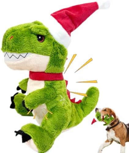 Christmas Plush Dog Squeaky Toys, Xmas Interactive Tough Chew Toys by CIIVURR