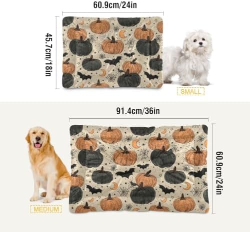Halloween Vintage Pumpkins Dog Bed Mat 18"x24" - Image 2