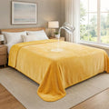 LOOBANI Waterproof Blanket for Bed, Flannel Twin Size 60"x80", Yellow by LOOBANI