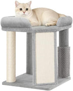 Small Cat Tree with Cat Scratching Post, 18.9 in Tower Light Gray by Unknown