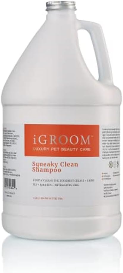 iGroom Squeaky Clean Dog Shampoo, Luxury Pet Beauty Care, Intense Cleaning Power, Chamomile Extracts Sooth Skin, Made in USA (1 GAL)