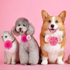 Hoteam 50 Pcs Dog Collar Flowers Bows Accessories, Pink, Rose Red - Image 3