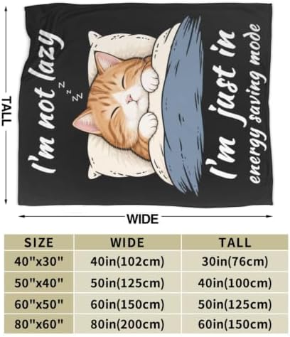 Sleepy Orange Cat Blanket Throw Gift for Girls Women 80"X60" - Image 7