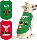 BINGPET 2PCS Dog Christmas Outfit, Soft Cotton Puppy Shirt, Santa Costume by BINGPET