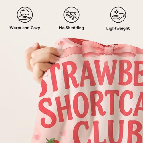 Strawberry Shortcake Throw Blanket Cute Berry Dessert Gifts 60''x80'' - Image 7