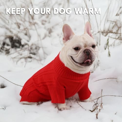 Dog Snowman Santa Sweater (Medium, red) - Image 5