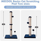 MECOOL 34“ Tall Cat Scratching Post Premium Basics Kitten Scratcher Sisal Scratch Posts Trees with Hanging Ball for Indoor Cats, Navy - Image 6