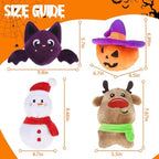 PAWCHIE Halloween Christmas Squeaky Dog Toys, 4 Pack Halloween Dog Toys for Chewers, Interactive Squeaky Plush Pumpkin Bat Elk Snowman Stuffed Dog Toy for Small Medium Large Breed, Funny Pet Gifts - Image 5