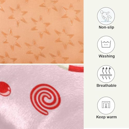 Dog Bed Mat Candy Cane Christmas Pink Washable Anti Slip Bottom Comfy Kennel Pad Cat Crate Mat Dog Pet Pad 18 x 24 Inches - Image 4