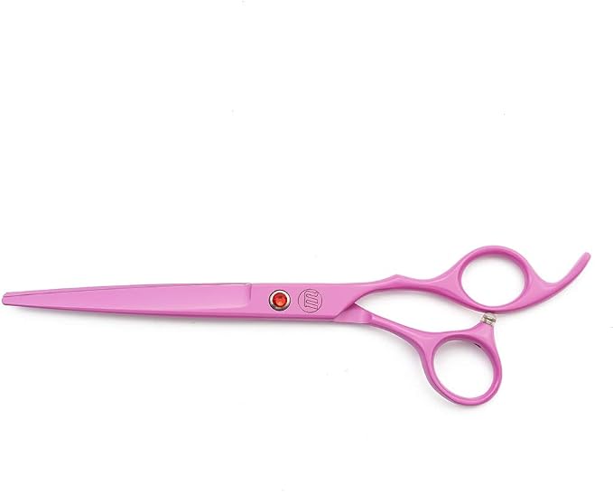 Moontay Professional 7" Dog Grooming Scissors Set 4PCS, Pink | Straight, Upward Curved, Downward Curved, Thinning/Blending Shears for Dog, Cat and Pets, JP Stainless Steel