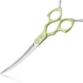HASHIMOTO Curved Scissors for Dog Grooming, 6.5 inch, Extremely Lightweight | Ultralight Aluminum Handles, 440C Stainless Steel, 30 Degree of Curved Blade