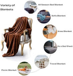 Brown Fleece Plush Throw Blanket 50"x60"for Couch Sofa Fuzzy Cozy Flannel - Image 2