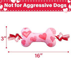 Valentine's Day Dog Toys, 2 Pack Plush Squeaky Dog Toys with Cotton Rope, Valentine's Day Dog Gifts for Small and Medium Dogs - Image 6
