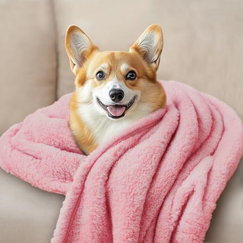 Luciphia 1 Pack 3 Calming Dog Blanket Fluffy Premium Fleece Pet Blankets Soft Sherpa Throw for Dogs Puppy Cat Pink Medium (30" x20") - Image 6
