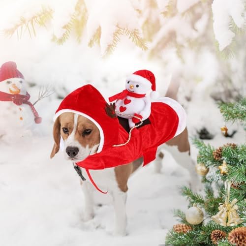 BWOGUE Santa Dog Costume, Dog Christmas Outfit, Santa Rider Costume, Size S - Image 2