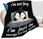 Penguin Blanket for Girls Women Boys Men Adults Kids Soft Cozy Fleece Sleeping Penguin Throw Blankets Gifts Warm Flannel Plush Lightweight Decor for Couch Bed Sofa 60"X50" - Image 2