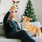 Christmas Elk Dog Toys, Puppy Squeaky Toys with Crinkle Paper, Interactive Plush Chew Toys, Cute Reindeer Funny Toys, for Small, Middle, Large Dogs - Image 6