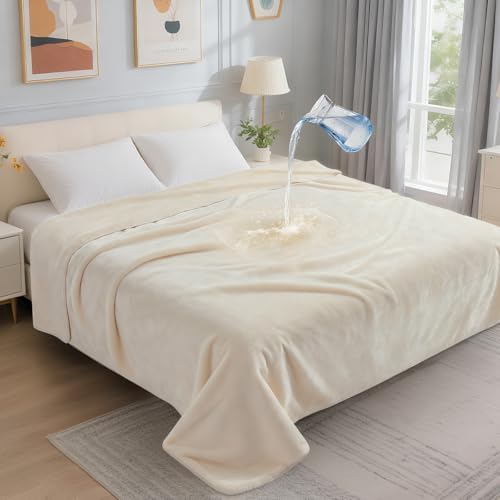 LOOBANI Waterproof Blanket for Bed, Soft Flannel Twin Bed Blanket 60" x 80" by LOOBANI