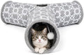 Plush Inside 3 Way Cat Tunnel Geometric, Diameter 9.8 Inch by MAKEPETLUCKY-WelcometoCatTunnelClub
