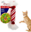 Huxley & Kent Plush Cat Toy - Holiday Interactive Catnip Toy for Cats & Kittens - Soft with Crinkle & Catnip - Fun Indoor Play - Lit Donut & Peppermint Candy 2pk by HuxleyKent