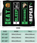 Fishing Blanket for Girls Women Boys Men Adults Kids Soft Cozy Fleece Eat Sleep Fish Hamburger Throw Blankets Fisherman Gifts Warm Flannel Plush Lightweight Decor for Couch Bed Sofa 60"X50" - Image 7