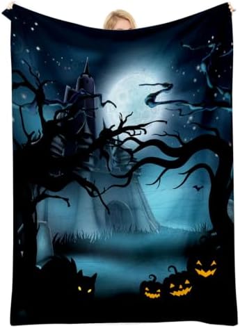 COMFAR Cute Halloween Blankets for Kids/Teens/Women/Men/Adults, Spooky Blanket for Boy/Girls/Toddler, Fall Throw Blanket for Couch 50"x 60" by COMFAR