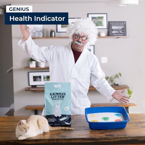 Genius Litter Health Monitoring Cat Litter, Featured on Shark Tank, Lightweight Crystal Silica Gel, Non Clumping, Dust Free, Low Tracking, Odor Control for Indoor Cats and Kittens, 2 Bag (12lb)