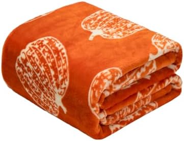 Vessia Pumpkin Printed Throw Blanket for Couch, 300GSM Orange Fall Decor - Image 6